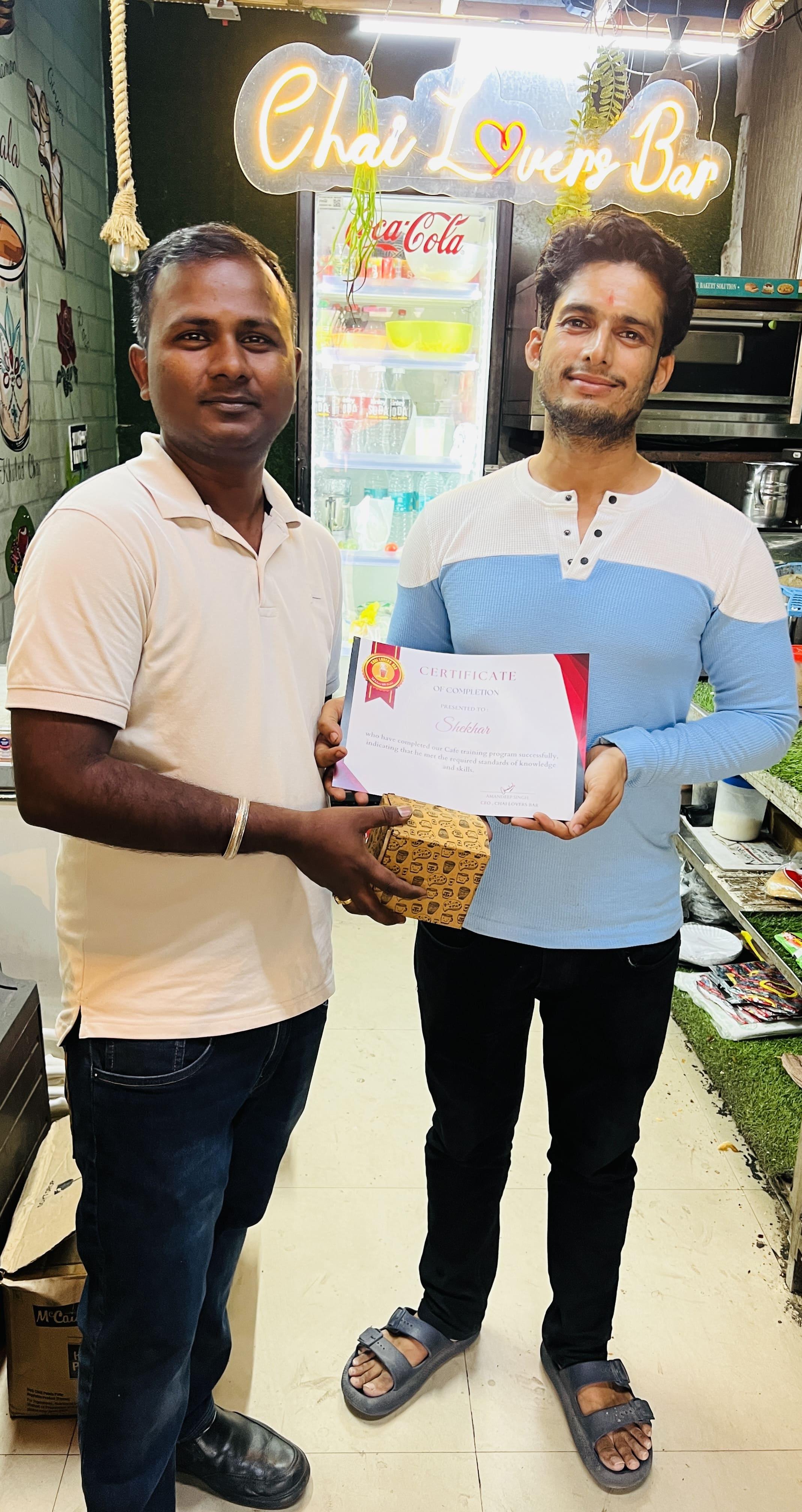 Chai Lovers Bar student Shekhar from Bijnor