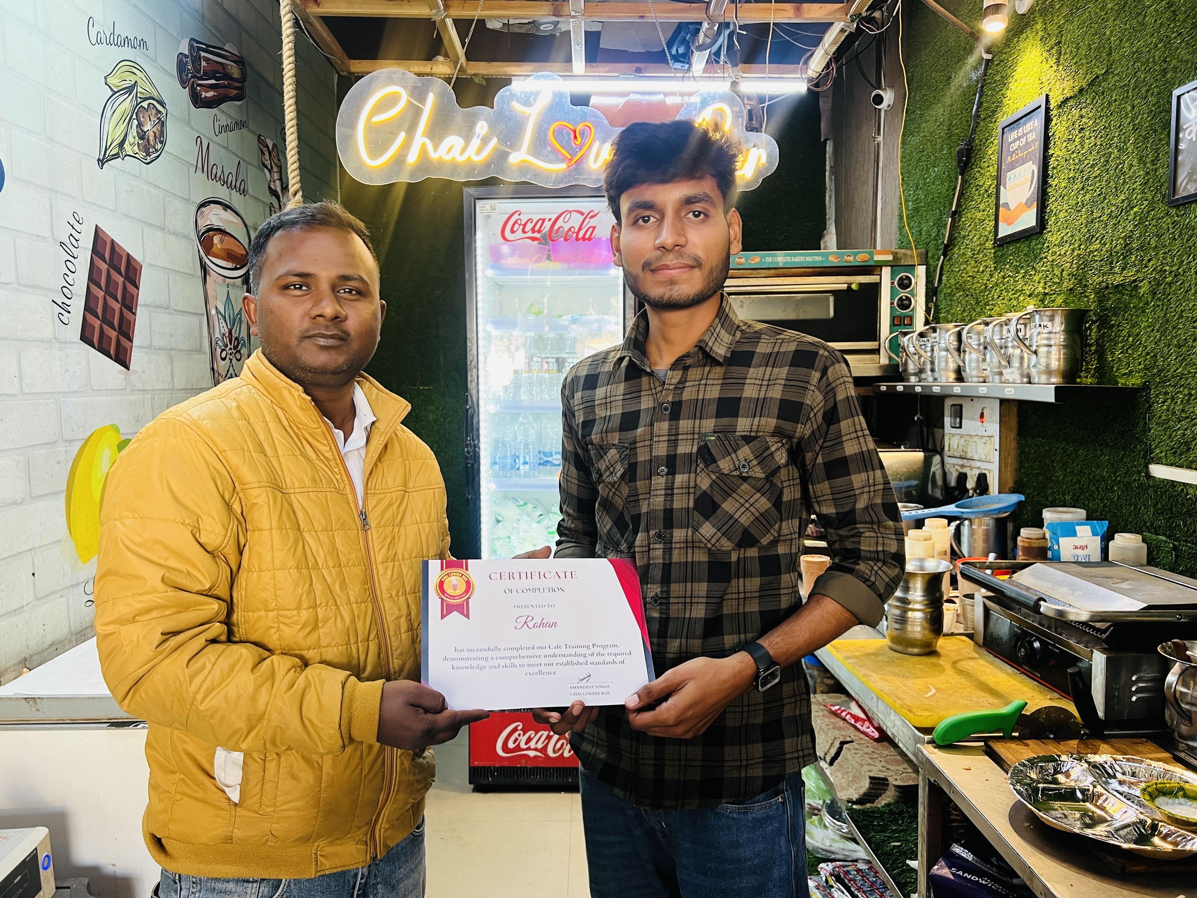 Chai Lovers Bar student Rohan from Kadasan