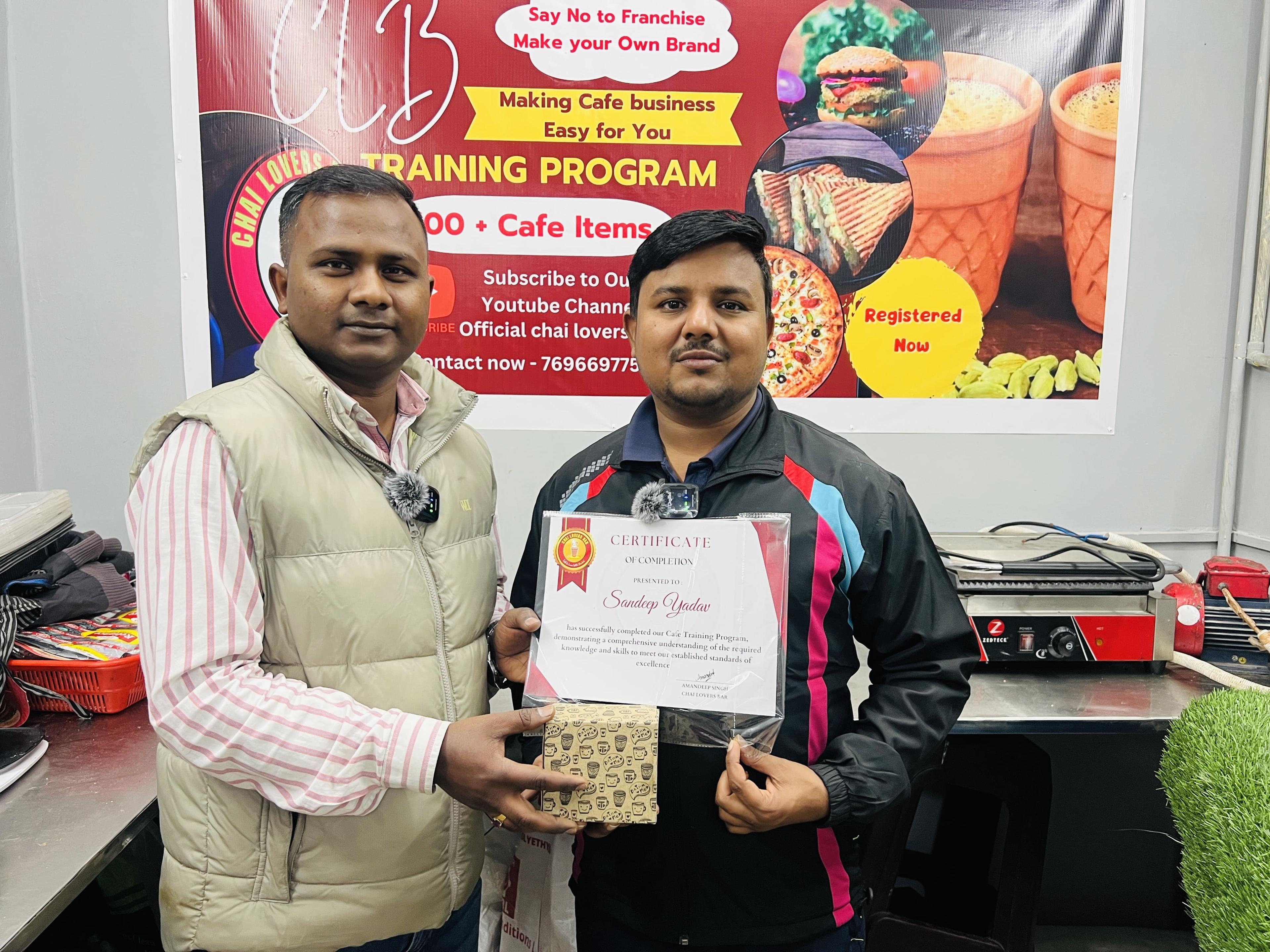 Chai Lovers Bar student Sandeep from Meerut