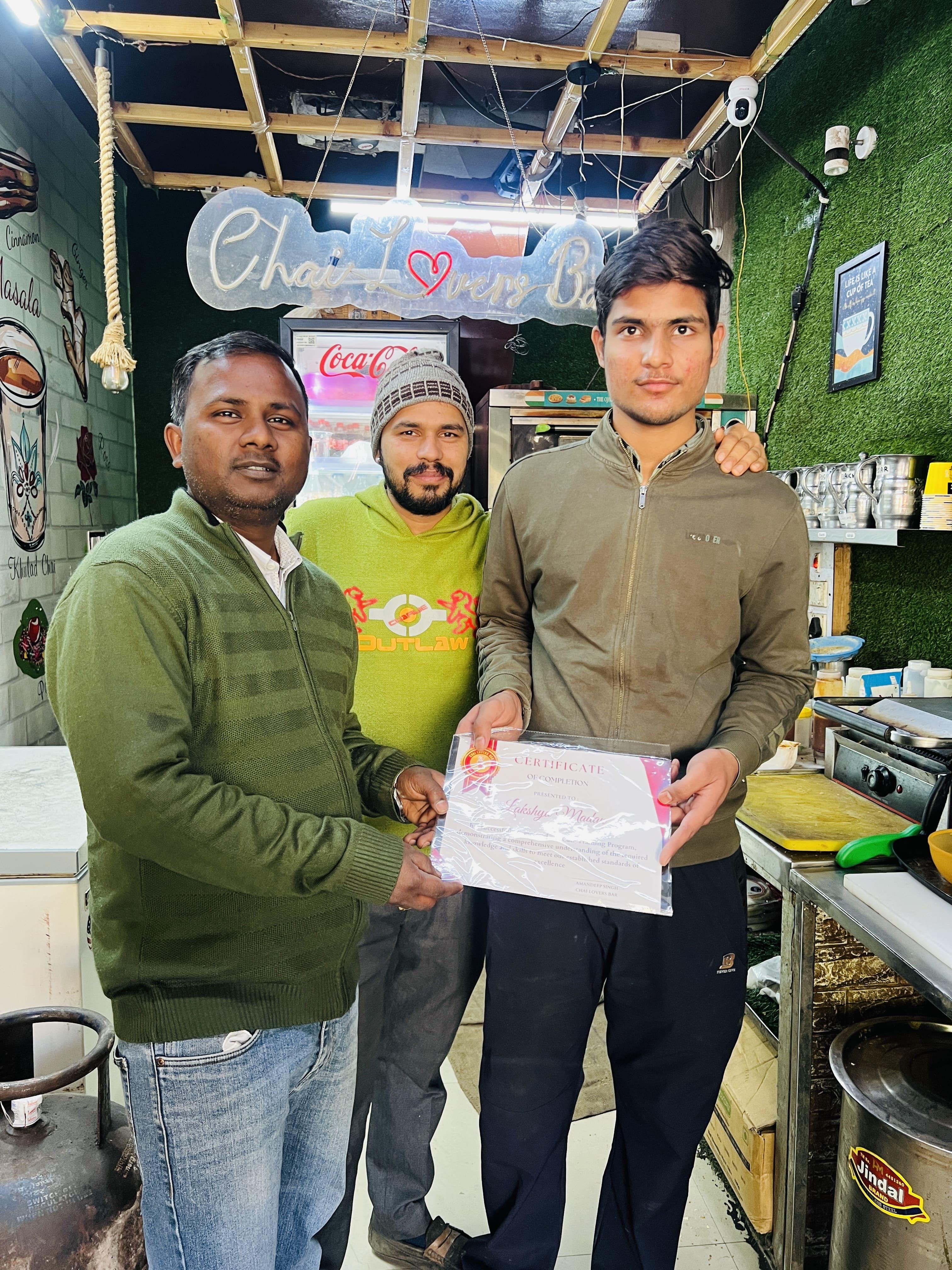 Chai Lovers Bar student Lakshay Madan
