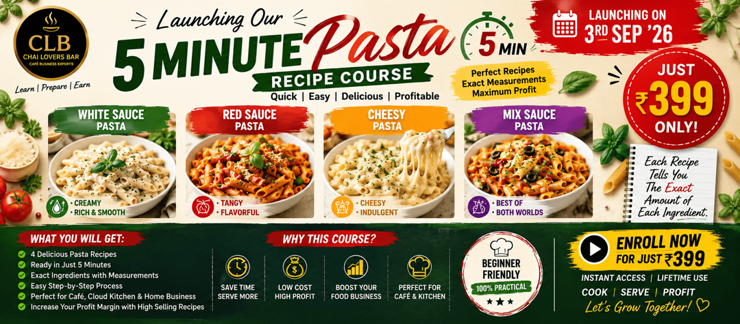 Four types of pasta dishes — white sauce, red sauce, cheesy and mix sauce pasta with fresh herbs